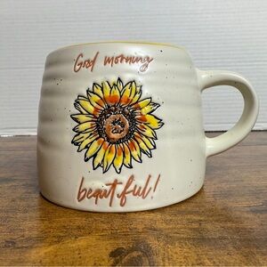 Boho Sunflower Coffee Mug Good Morning Beautiful 2 Sided Global Design Cocoa Cup